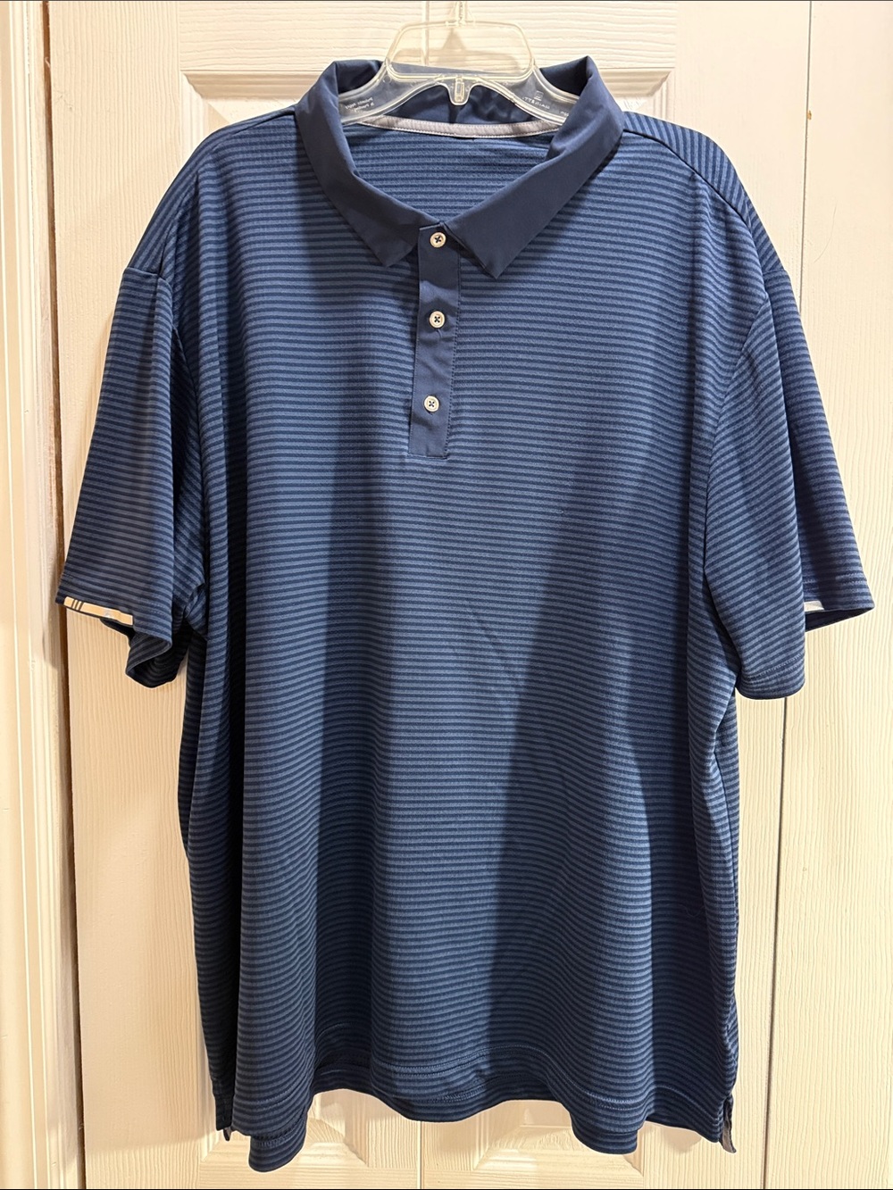 adidas Navy Blue Striped Polo Shirt